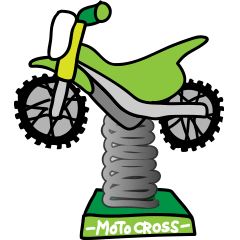 Green motocross rider