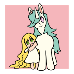 Pretty unicorn and girl