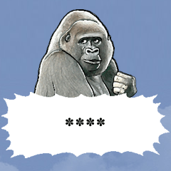 Gorilla on custom speech balloon