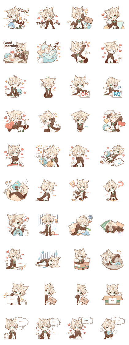 Line クリエイターズスタンプ Nekomimi Boy Custom Sticker