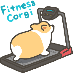 Fitness corgi animation sticker