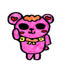 pink heart bear