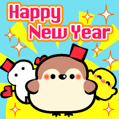 Happy New Year!Christmas!Child Sparrow