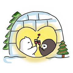 PP Bear with PP Penguin-Merry Christmas