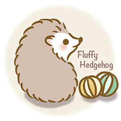 Fluffy Hedgehog (Daily Japanese Sticker)