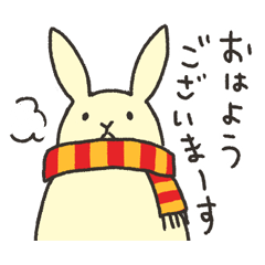 Rabbit winter Sticker with muffler