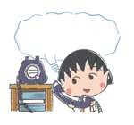 จิบิมารูโกะจัง สติกเกอร์ข้อความ รูปที่ 34