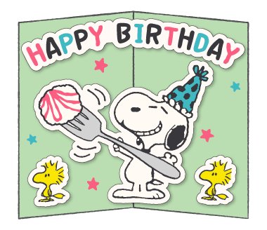 Snoopy สติกเกอร์ป๊อปอัพคำอวยพรในฤดูหนาว รูปที่ 1