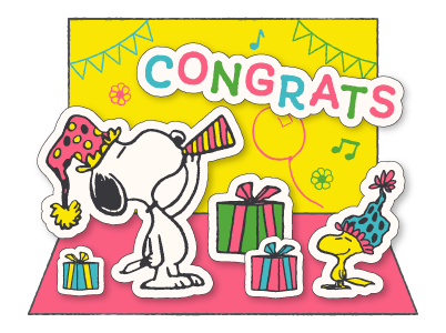 Snoopy สติกเกอร์ป๊อปอัพคำอวยพรในฤดูหนาว รูปที่ 2