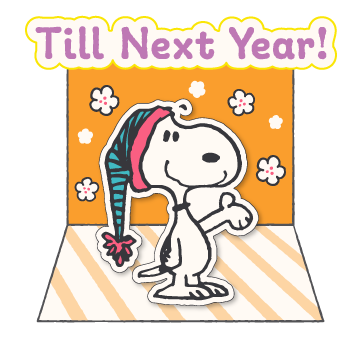 Snoopy สติกเกอร์ป๊อปอัพคำอวยพรในฤดูหนาว รูปที่ 24