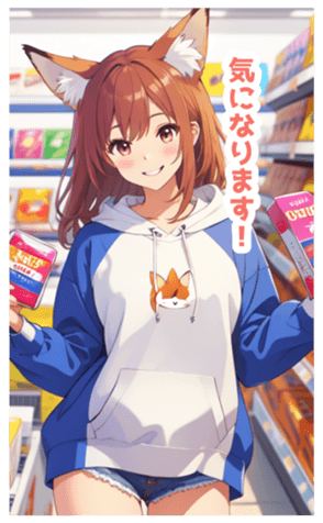 Parker's Summer Fox Girl BIG Sticker | Yabe-LINE貼圖代購 | 台灣No.1，最便宜高效率的代購網