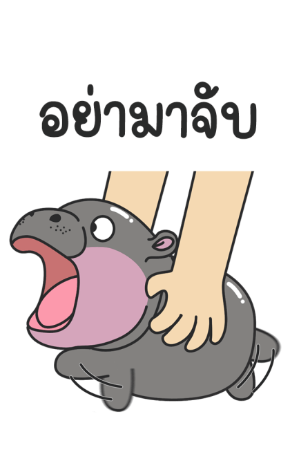 ฮิปโปน้อย น่ารัก บิ๊กสติกเกอร์ รูปที่ 3