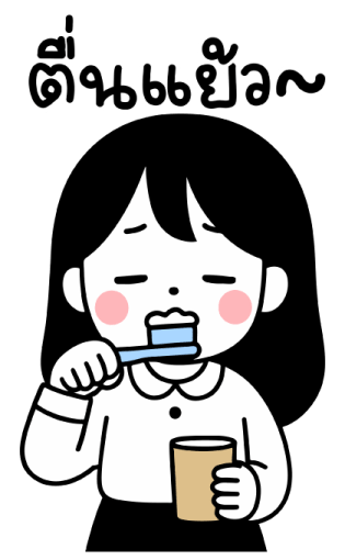 minimal girl work Big Stickers รูปที่ 21