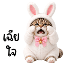 แมวสลิดหมวกกระต่ายน่ารัก รูปที่ 8