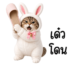 แมวสลิดหมวกกระต่ายน่ารัก รูปที่ 18