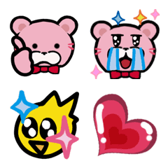 kunipy ピンクの熊カラフル絵文字