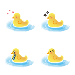 Leisurely yellow duckling