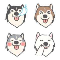 Cute Husky emoji v.1