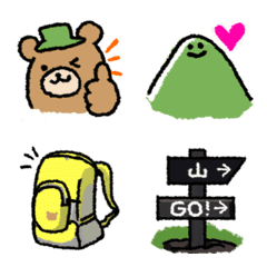 Climbing Bear and the mountain Emoji