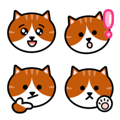 Orange and white tabby cat face Emoji
