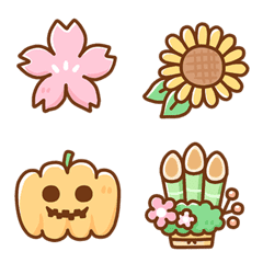 Cute simple Emoji season