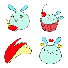 Sky-Blue Rabbit Emoji