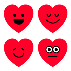 Red heart smiley face