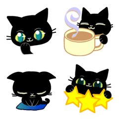Emoji of the black cat.    