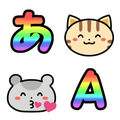 Rainbow-colored pictograph set