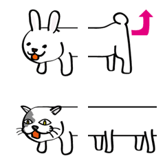 Menghubungkan kelinci putih dan kucing