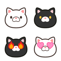 Cat Emoji[White Cat and Black Cat]