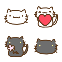 Emoji of a white cat and black cat