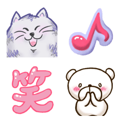 Emoji of Fuku and shy bear.