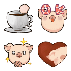 Emoji of a pretty piglet