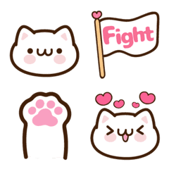 Friendly White cat sticker EMOJI