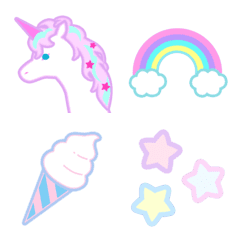 Yumecawaii:)Fancy unicorn Emoji