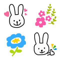rabbits and flowers EMOJI