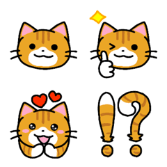 Red tabby and white cat Emoji