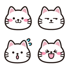 Daily used ! White cat Emoji 40