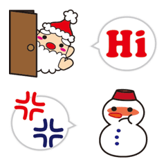 Santa Claus and Snowman Emoji 2