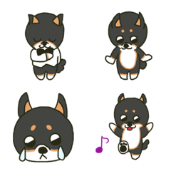 black shiba-dog Emoji