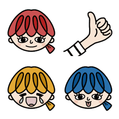 Emoticons of colorful girl 1