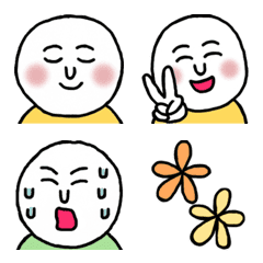 Emoji wajah bulat pedesaan