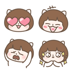 Cute Pink Cat Girl SHINE – LINE Emoji | LINE STORE