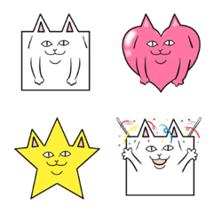 Emoji letter of a square cat