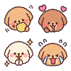 Fluffy Toy Poodle 3set Line Emoji Line Store