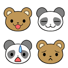Simple bear face and panda face