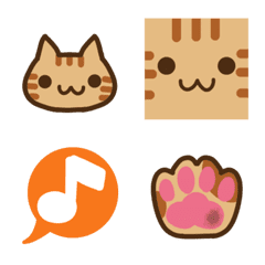 Easy to read brown tiger cat emoji