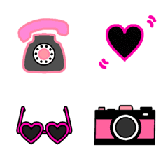 Basic Emoji black and pink