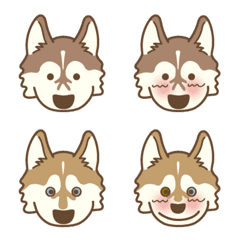 Brown&white husky's Emoji